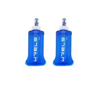 WRELS Folding Soft Flask Portable Collapsible Running Lightweight Water Bottle 150ml Energy Gel Flask for Marathon Hiking Trail Travel(150ml-2 Packs)