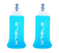 WRELS Folding Soft Flask Portable Collapsible Running Lightweight Water Bottle for Outdoor Sports,Travel with Mouthpeice Cover(150ml-2 Packs)