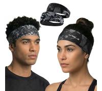 WRELS Running Headband for Men & Women - Breathable Sweatband, Non-Slip Sports Headband with Reflective Logo for Jogging, Yoga, Fitness, Cycling, Basketball
