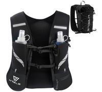 WRELS Running Hydration Vest 8L for Men Women with 10 Pockets，Adjustable Lightweight Running Water Backpack for Marathon Jogging Cycling Hiking