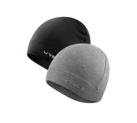 WRELS Skull Running Hat Breathable Helmet Lining Sweat Wicking Hockey Head Cap for Men and Women, Black/Grey, 48-64