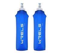 WRELS TPU 500ml Soft Flask Lightweight Portable Reusable Water Bottle,2 Packs BPA Free Collapsible Flask for Hydration Pack in Running Hiking Cycling and Marathon