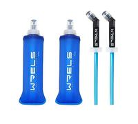 WRELS TPU Soft Flask 150ml/250ml/500ml Water Bottle,BPA Free Collapsible Hydration Flask for Running Hiking Cycling Climbing and Marathon (250ml/8.45oz with straw-2 Pack)