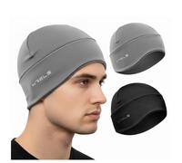 WRELS Winter Running Hat Fleece Thermal Skull Cap with Ear Covers for Men | Lightweight Stretchy Wind-Resistant Sports Beanie for Running Hiking,Warm Base Layer Hat Helmet Liner for Cycling Skiing