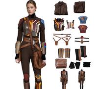 Wren Costume Cosplay Outfit,Tano Syndulla Friend Cosplay Battle Suit Full Set with Armor &bag for Halloween,Comic-Con (Brown, M)
