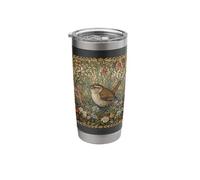 Wren Cottagecore Garden Bird Floral Design Stainless Steel Insulated Tumbler