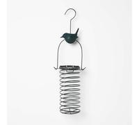 (Wren) Metal Hanging Bird Feeder with Bird Decoration
