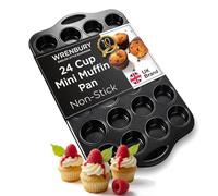 Wrenbury 24 Cup Mini Muffin Tray Non Stick - Small Cupcake Baking Tin
