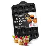 Wrenbury Mini Muffin Tray - Non Stick Small Cupcake Tin 24 Cup - Bun Pan for Everyday Baking Fun - 2cm Cup