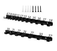 Wrench Organiser - 2-Piece Metal Wall Socket Holder with Size Numbers, Holds 20 Wrenches from 6 mm to 32 mm | For Garage, Shed, Work Trolley, Mechanics and We