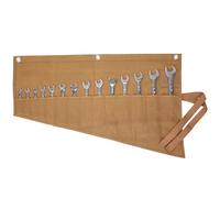 Wrench Roll, 16OZ Waxed canvas Rolling Up Tool Bag - 14 pockets - Metric & SAE Wrench Set Storage Roll | Khaki | 70x45cm