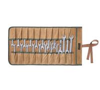 Wrench Roll, Durable 16 oz Waxed Canvas Tool Bag with 20 Slots,Tool Organizer Roll Up Bag | 23.6X12.5 Inch (Khaki)
