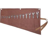 Wrench Roll Organizer, 16 Pockets Wrench Roll Up Pouch with Water Proof Oxford Cloth, Spanner Holder for Wrench Organization and Tool Storage (Coffee)