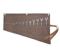 Wrench Roll Up Pouch, Tool Roll Heavy Duty Waxed Canvas Tool Organizer Bag With 14 Pockets (Gray)