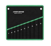 Wrench Storage Pouch Canvas Tool Wrap with Individual Slots and Compact Carry Design for Service Cart, Garage, and Shop Use Canvas Wrench Roll Pouch Organizer Bag Labeled Slots Tool Roll Organizer