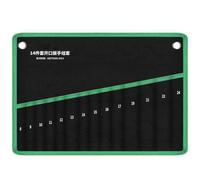 Wrench Storage Pouch Canvas Tool Wrap with Individual Slots and Compact Carry Design for Service Cart, Garage, and Shop Use Canvas Wrench Roll Pouch Organizer Bag Labeled Slots Tool Roll Organizer