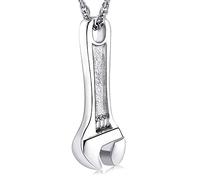 Wrench Urn Necklace for Ashes for Women Men Human Ashes Holder Stainless Steel Hammer Cremation Jewelry for Ashes Pendant