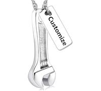 Wrench Urn Necklace for Ashes for Women Men Human Ashes Holder Stainless Steel Hammer Cremation Jewelry for Ashes Pendant