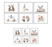 Wrendale Christmas, 6 Placemats + 6 Coasters