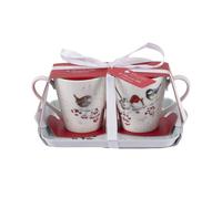 Wrendale Christmas Mug and Tray Set, One Snowy Day