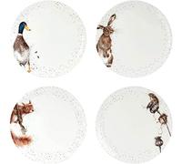 Wrendale Coupe Plate 10.5" - Assorted set of 4, White