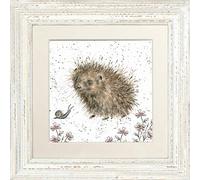 Wrendale Design "A Prickly Encounter " Hedgehog Framed Picture in Various Frame Colours (White)