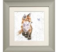 Wrendale Design Born To Be Wild" Fox Framed Picture in Various Frame Colours (Sage)