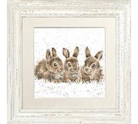 Wrendale Design"Daisy Chain" Rabbit Framed Picture in Various Frame Colours (White)