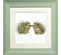 Wrendale Design "Hugs and Kisses " Hedgehog Framed Picture in Various Frame Colours (Sage)