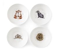 Wrendale Designs Set of 4 Cereal Bowls (Badger, Hedgehog, Fox & Owl)