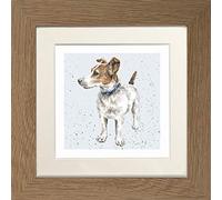 Wrendale Designs" A Dogs Life" Collection Framed Picture in Various Designs & Frame Colours (Oak"Monty" Jack Russel)