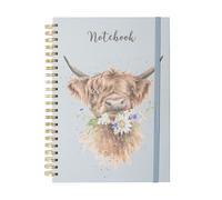 Wrendale Designs A4 Notebook Highland Cow Design Unique Back to School Gift Idea