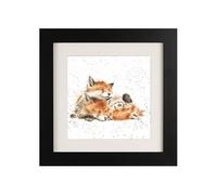 Wrendale Designs Afternoon Nap Fox Cubs Framed Picture in Black Frame