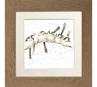 Wrendale Designs "Bedtime Stories Baby Chicks Framed Picture - Various Frame Colours (Oak)