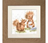 Wrendale Designs"Between Friends" Squirrel Framed Picture in Various Frame Colours (Oak)