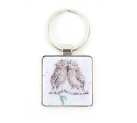 Wrendale Metal Keyring | Owls Cuddling | Cracker Filler | Mini Gift