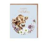 Wrendale Designs - 'Blooming Birthday' cow birthday card