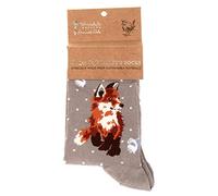 Super Soft Born To Be Wild Fox Bamboo Socks - Wrendale Antibacterial One Size