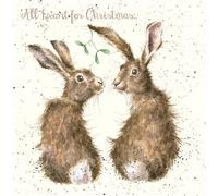 Wrendale Designs by Hannah Dale - All I Want For Christmas - Gold Foiled Christmas Card - Single