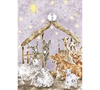 Wrendale Designs by Hannah Dale - Away In A Manger - Advent Calendar Card - 158mm by 210mm