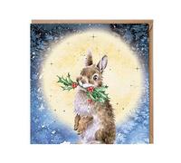 Wrendale Designs by Hannah Dale - By The Light Of The Moon - Gold Foiled Christmas Card - Single