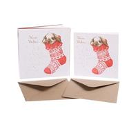 Wrendale Designs by Hannah Dale - Christmas Stocking - Christmas Card Box Set - Pack of 8