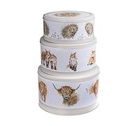 Wrendale Designs by Hannah Dale - Country Animal Grey Cake Tin Nest - 250mm, 225mm & 195mm diameter