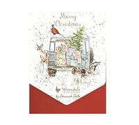 Wrendale Designs by Hannah Dale - Driving Home for Christmas - Christmas Notecard Set - Pack of 8