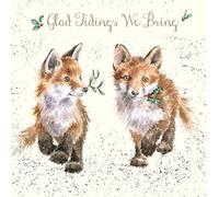 Wrendale Designs by Hannah Dale - Glad Tidings We Bring - Gold Foiled Christmas Card - Single