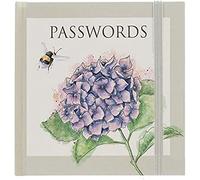 Wrendale Designs by Hannah Dale - Hydrangea Illustrated Pocket-Sized Password Book - 104mm x 109mm
