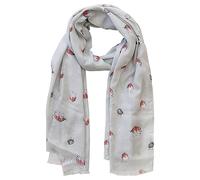 Wrendale Designs by Hannah Dale - Jolly Robin Lightweight Bird Scarf - 70cm by 190cm