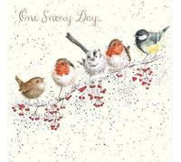 Wrendale Designs by Hannah Dale - One Snowy Day - Gold Foiled Christmas Card - Single