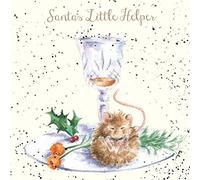 Wrendale Designs by Hannah Dale - Santa’s Little Helper - Gold Foiled Christmas Card - Single