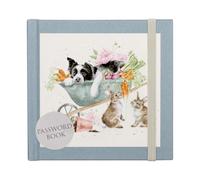 Wrendale Designs by Hannah Dale 'Sleeping on The Job' Border Collie and Rabbit Password Book
